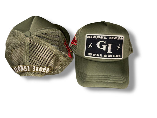 Olive GI Stamp Trucker