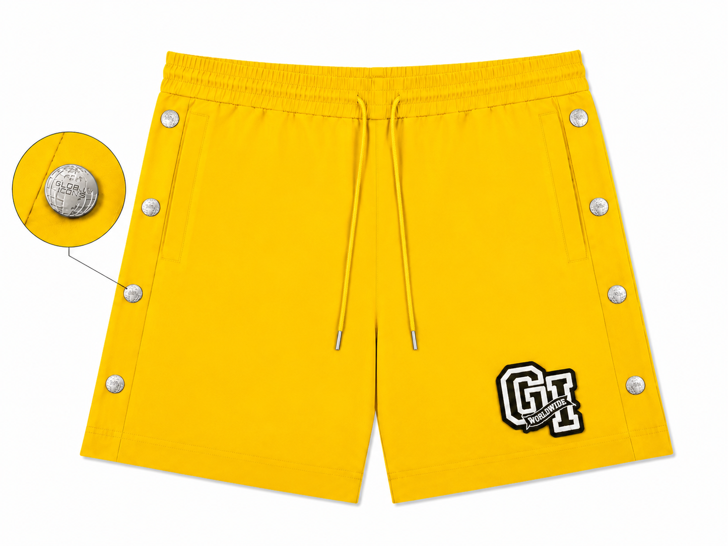 Yellow Nylon Shorts
